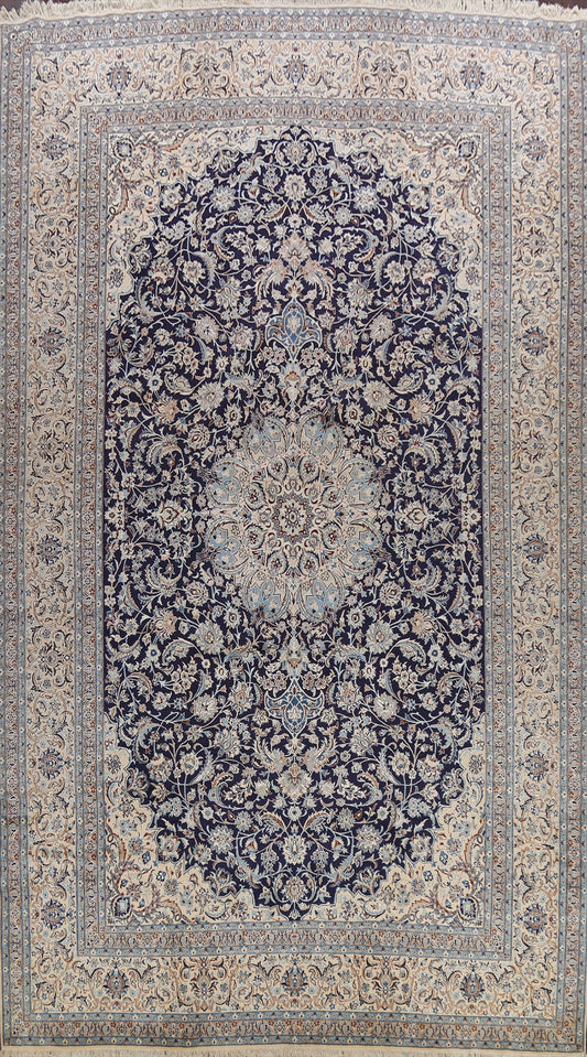 100% Vegetable Dye Floral Nain Persian Area Rug 11x17