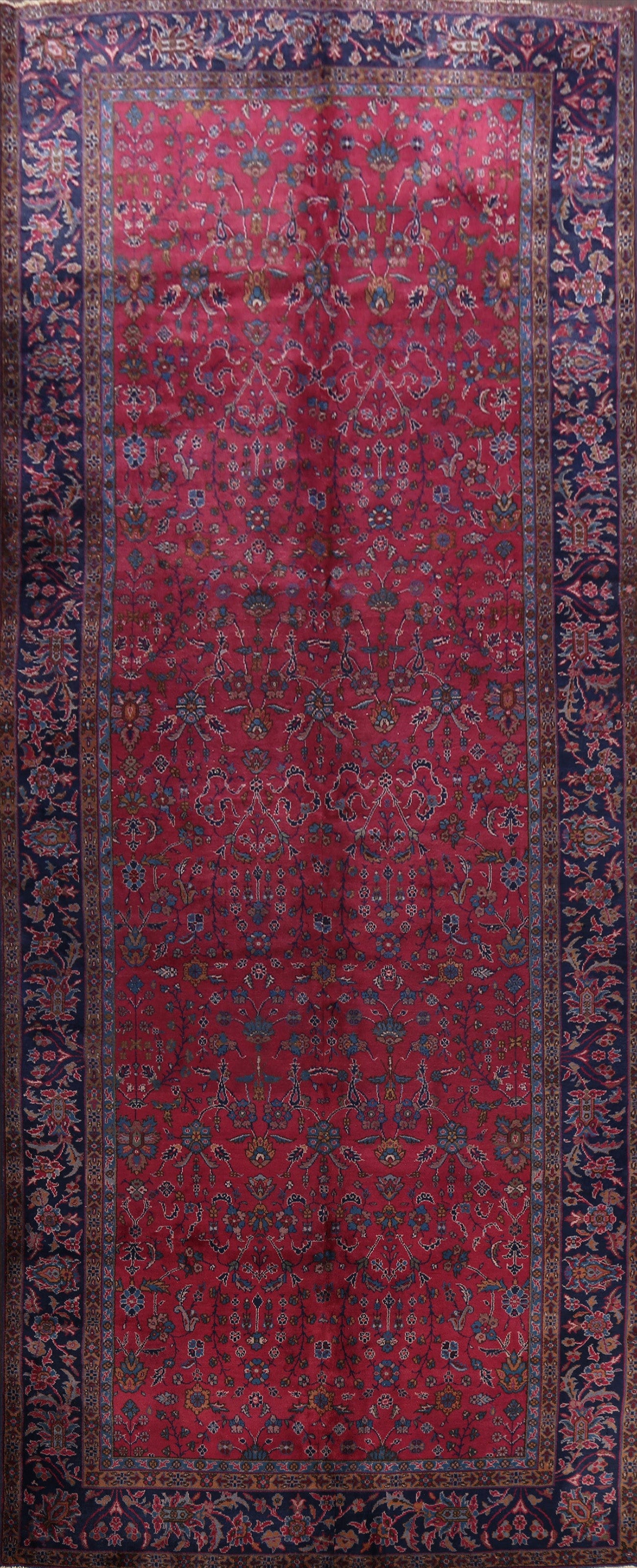 100% Vegetable Dye Antique Mashad Persian Area Rug 8x18