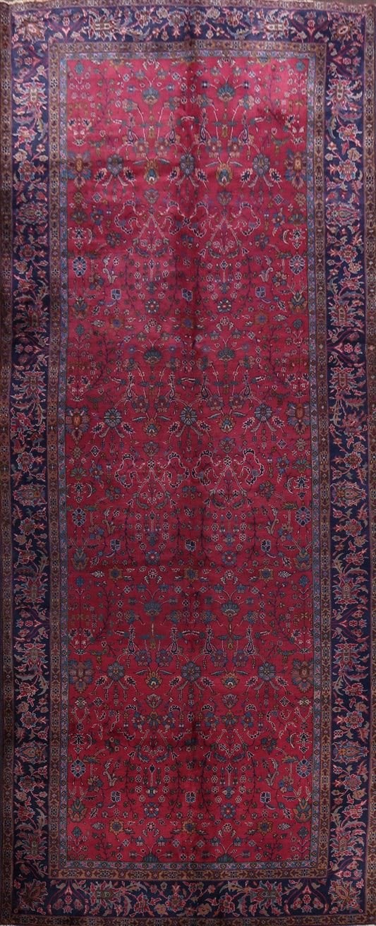 100% Vegetable Dye Antique Mashad Persian Area Rug 8x18