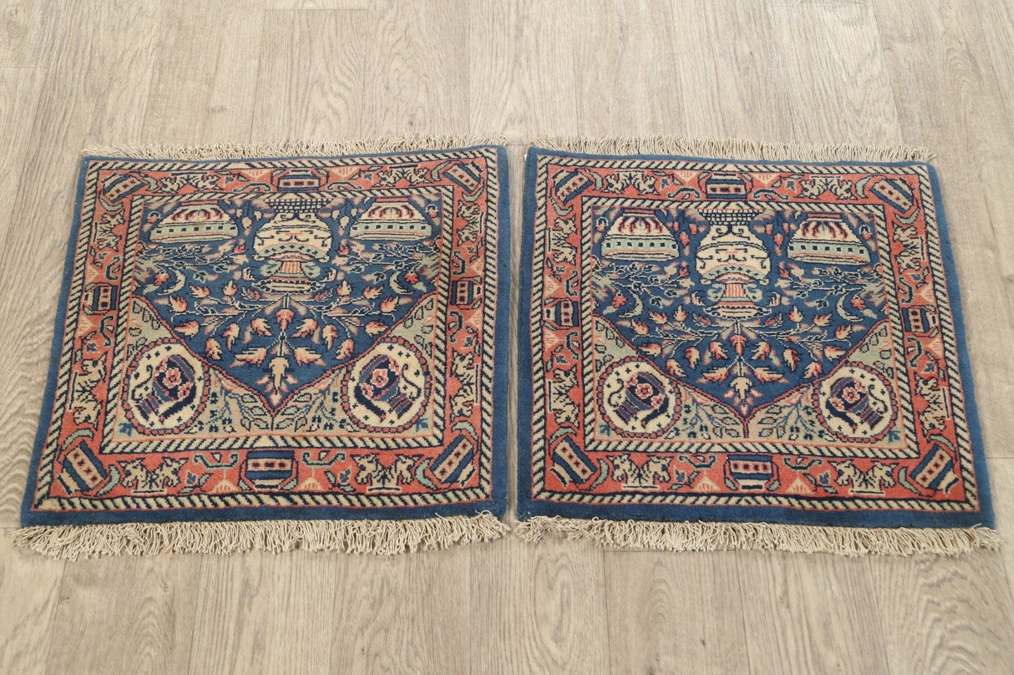 Set of 2 Square Floral Sarouk Persian Area Rug 2x2