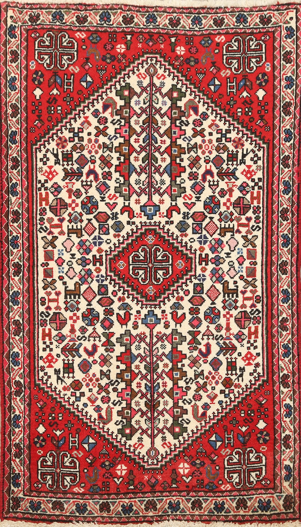 100% Vegetable Dye Tribal Abadeh Persian Area Rug 2x3