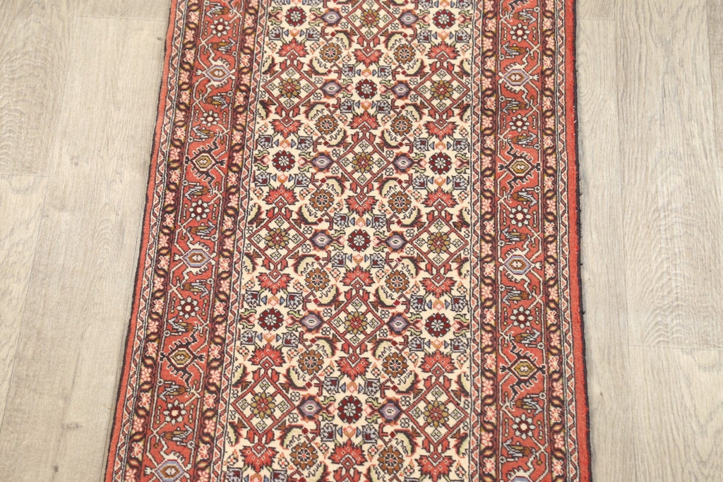 Vegetable Dye Geometric Bidjar Persian Runner Rug 2x8