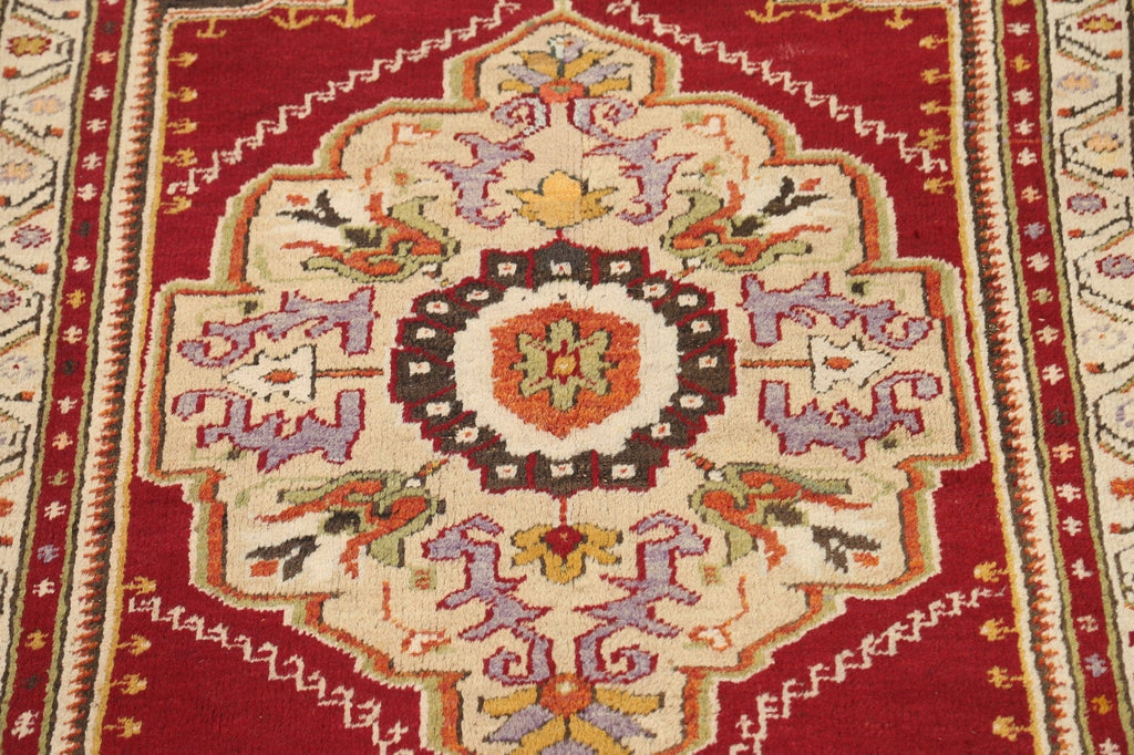 Vegetable Dye Geometric Anatolian Oriental Area Rug 4x7