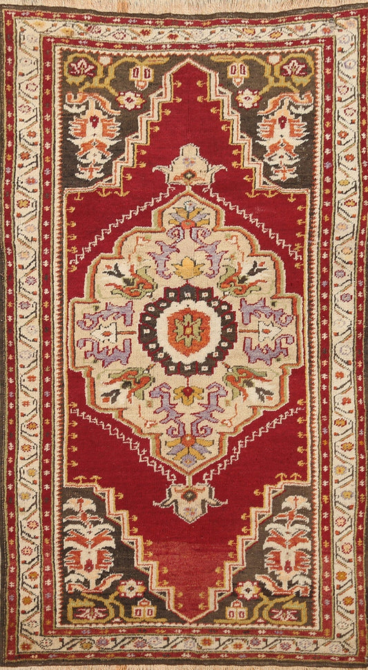 Vegetable Dye Geometric Anatolian Oriental Area Rug 4x7