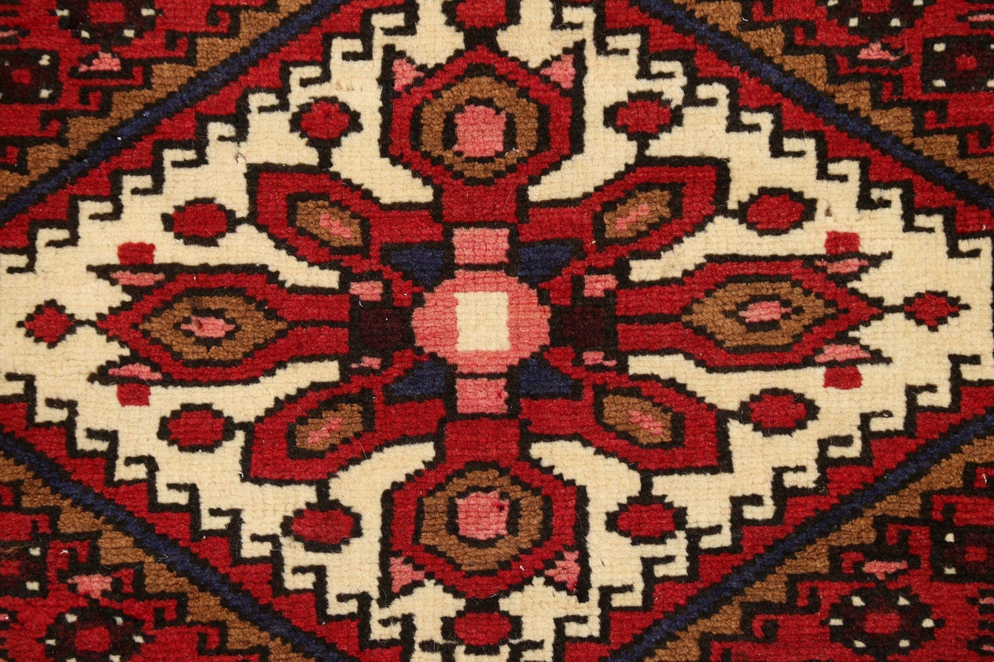 Geometric Hamedan Persian Area Rug 4x5