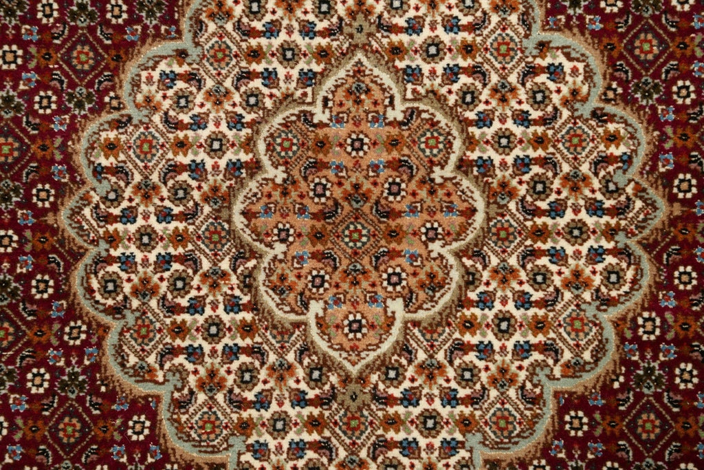 Vegetable Dye Wool/ Silk Tabriz Mahi Persian Area Rug 4x5