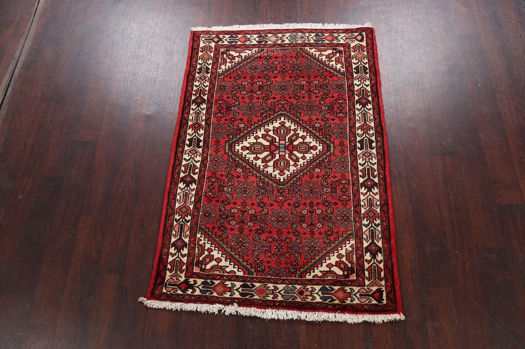 Geometric Hamedan Persian Area Rug 3x5