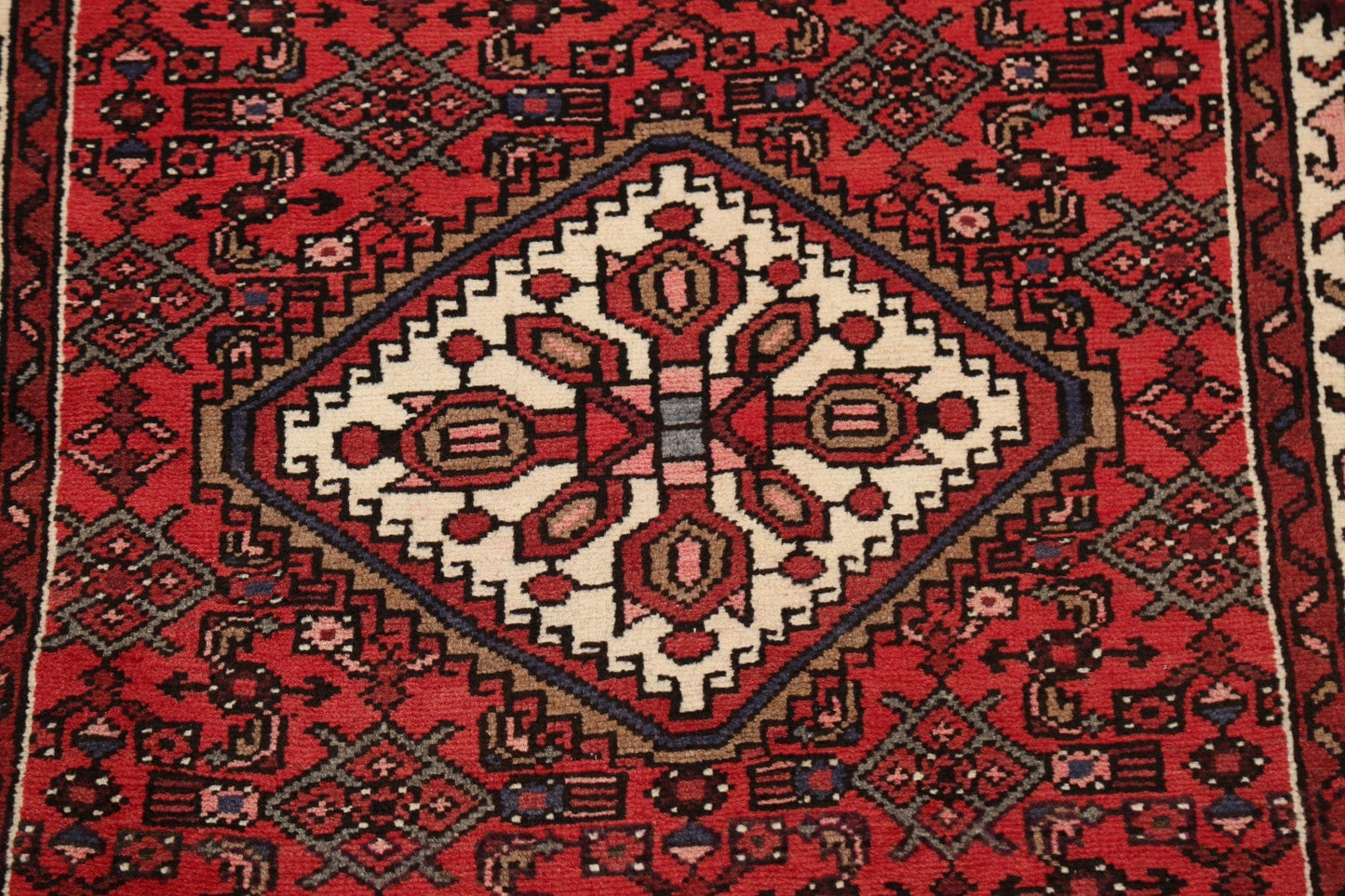 Geometric Hamedan Persian Area Rug 3x5