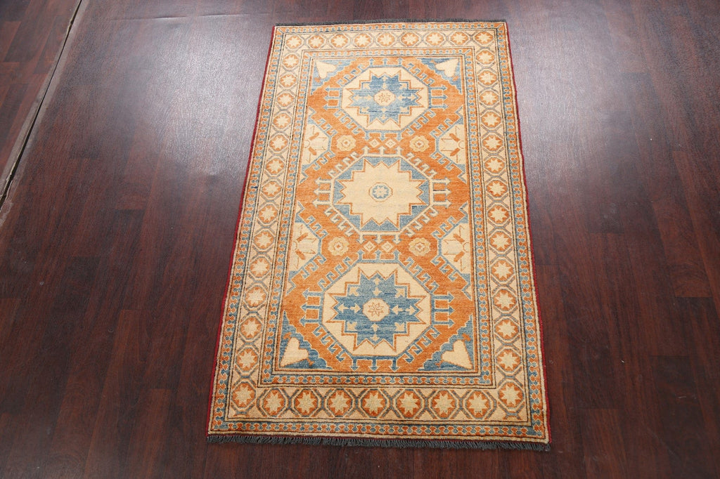 100% Vegetable Dye Super Kazak Oriental Area Rug 4x6