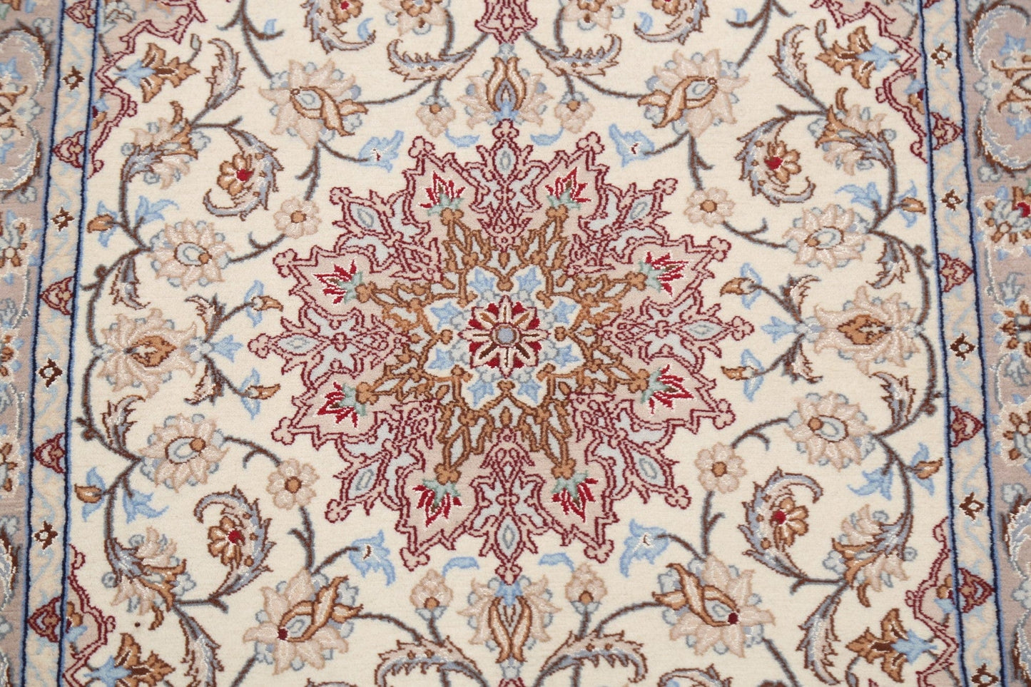 Vegetable Dye Wool/ Silk Floral Isfahan Persian Area Rug 3x4