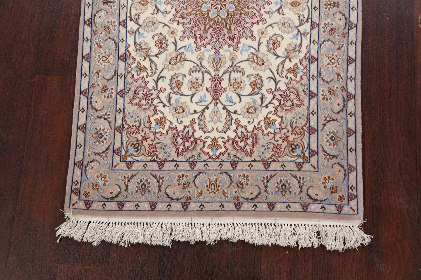 Vegetable Dye Wool/ Silk Floral Isfahan Persian Area Rug 3x4