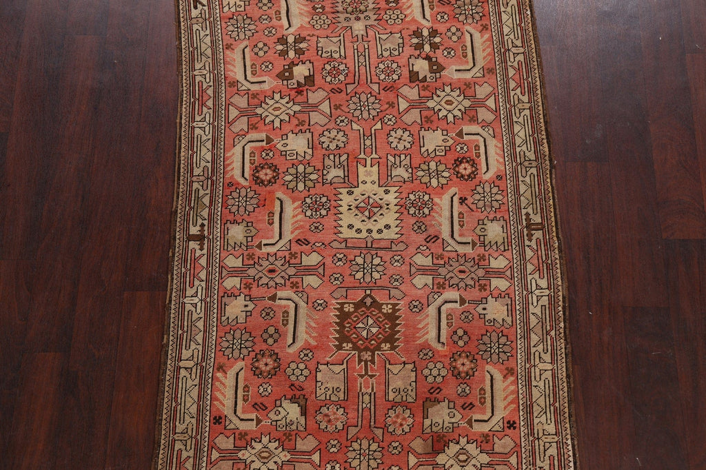 Pre-1900 Antique Geometric Heriz Persian Area Rug 4x6