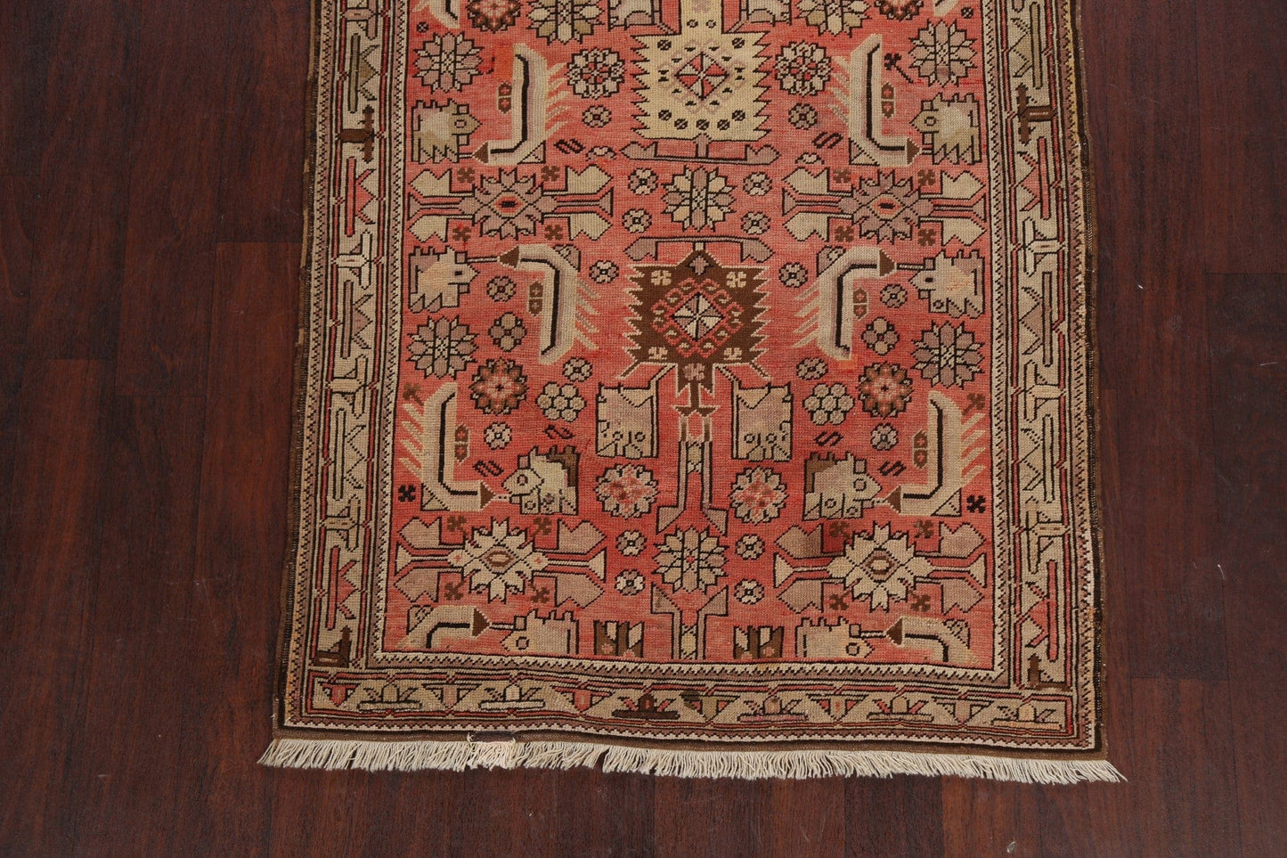 Pre-1900 Antique Geometric Heriz Persian Area Rug 4x6