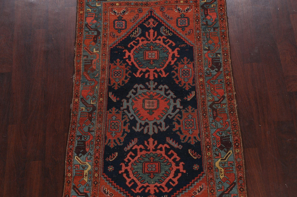 Vegetable Dye Antique Bidjar Halvaei Persian Area Rug 4x6