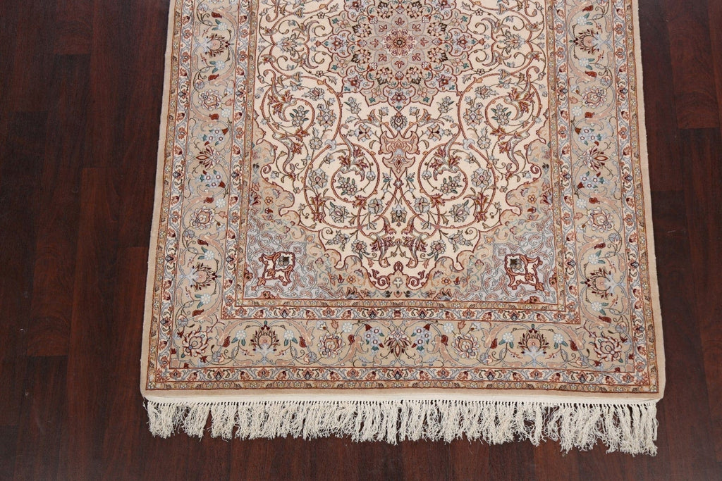 Vegetable Dye Wool/ Silk Floral Isfahan Persian Area Rug 5x8