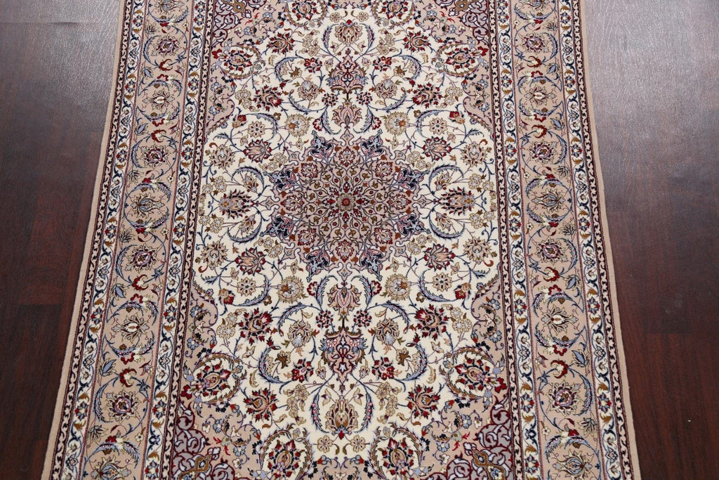 Vegetable Dye Wool/ Silk Floral Isfahan Persian Area Rug 5x8