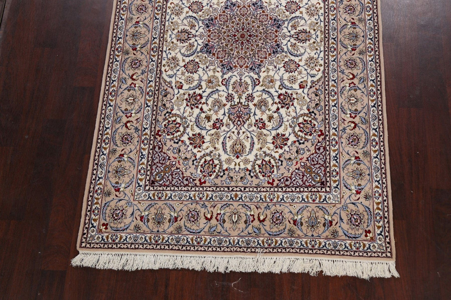 Vegetable Dye Wool/ Silk Floral Isfahan Persian Area Rug 5x8