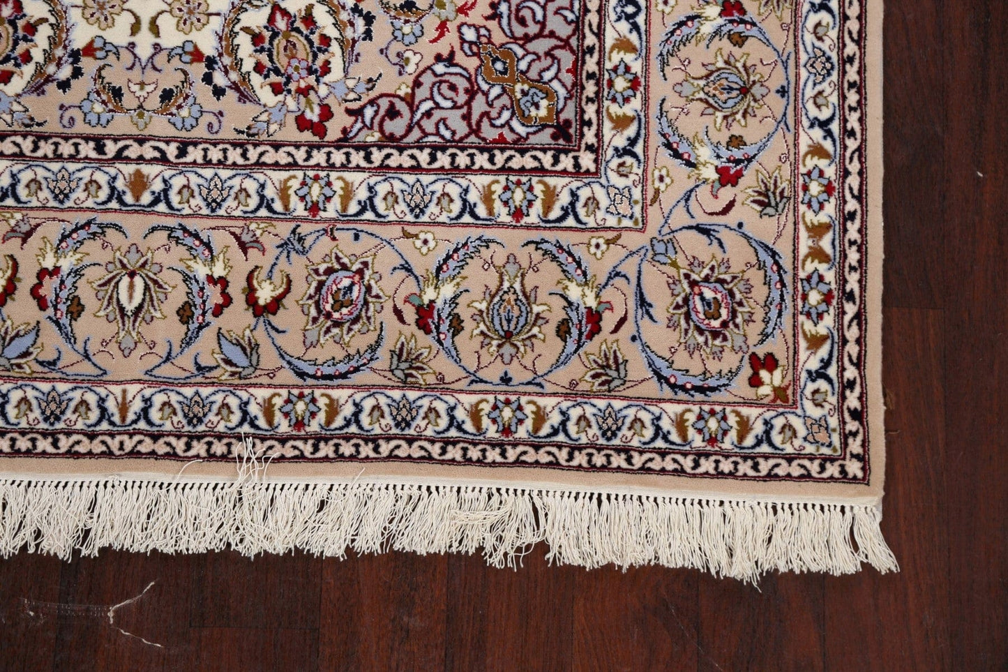 Vegetable Dye Wool/ Silk Floral Isfahan Persian Area Rug 5x8