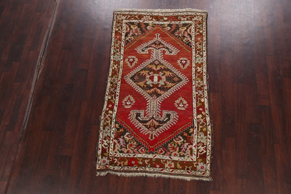 Vegetable Dye Geometric Anatolian Oriental Area Rug 4x7