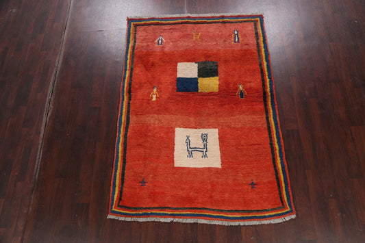 Tribal Gabbeh Persian Area Rug 5x8