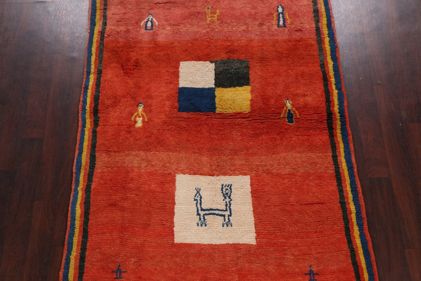 Tribal Gabbeh Persian Area Rug 5x8