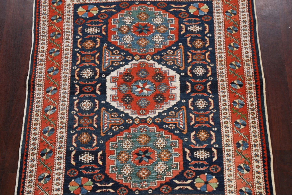 Vegetable Dye Geometric Kazak Oriental Area Rug 5x6