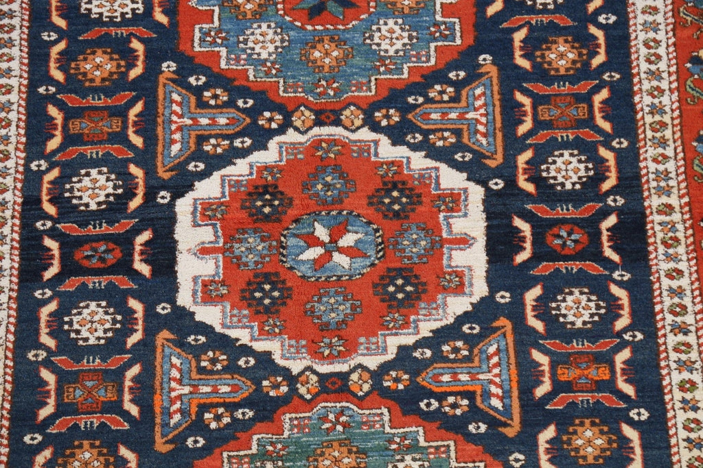 Vegetable Dye Geometric Kazak Oriental Area Rug 5x6