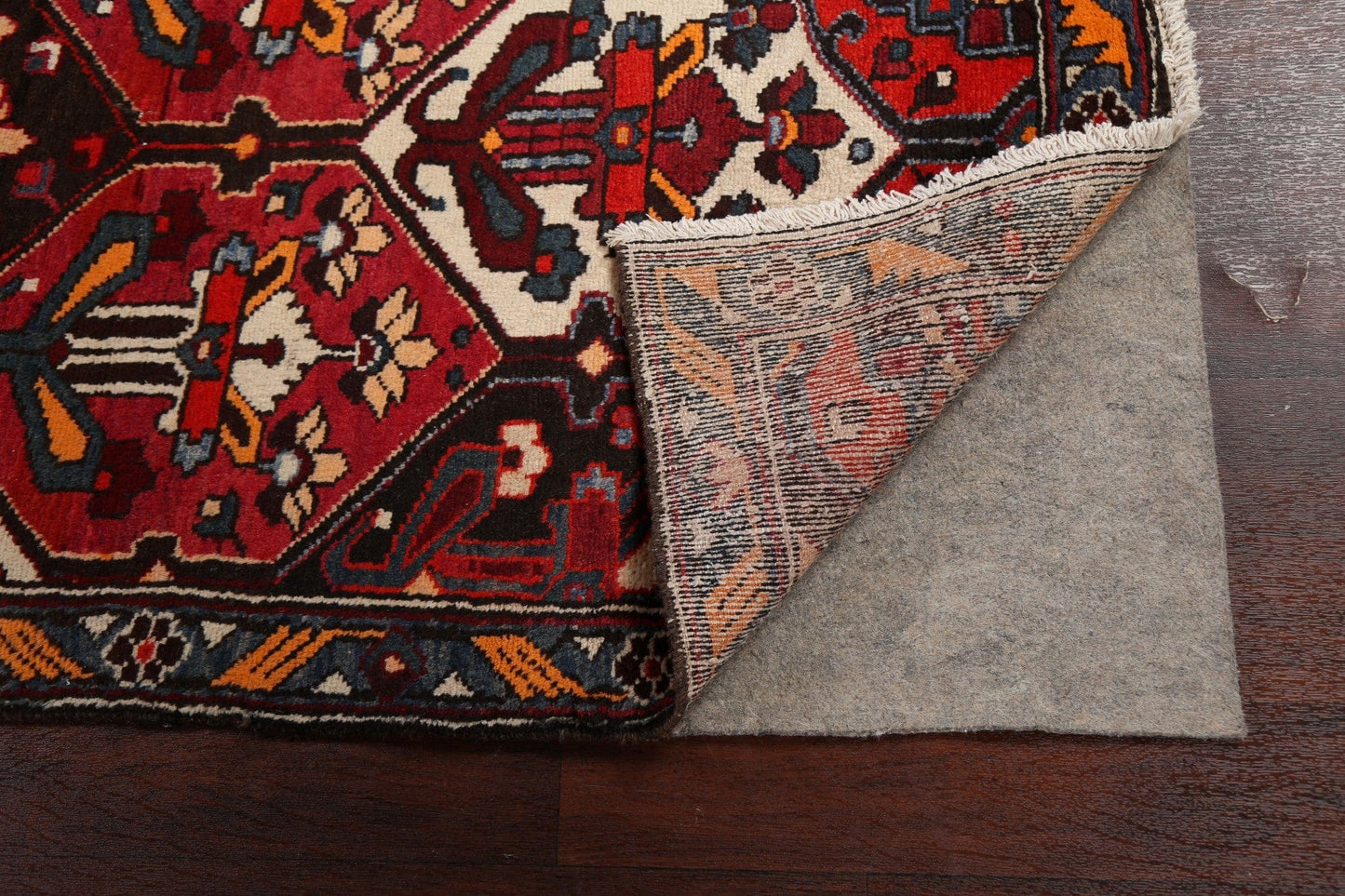 Vegetable Dye Geometric Bakhtiari Persian Runner Rug 3x9