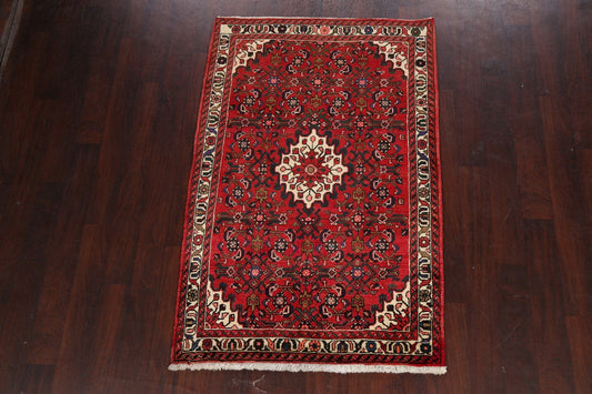 Geometric Hamedan Persian Area Rug 4x6