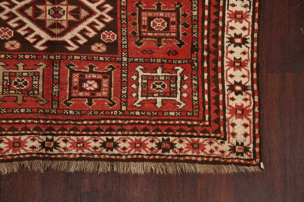 Vegetable Dye Geometric Kazak Oriental Area Rug 5x8