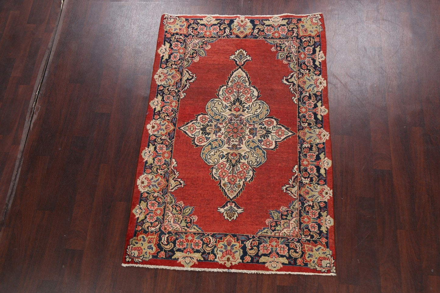 Antique Floral Mahal Persian Area Rug 4x7