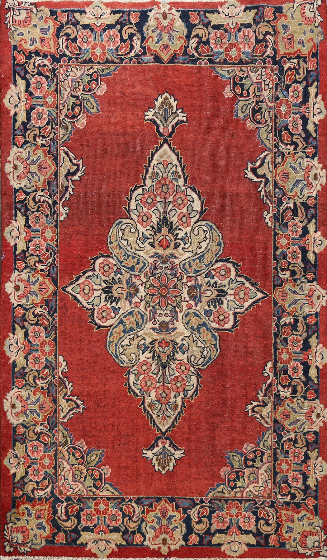 Antique Floral Mahal Persian Area Rug 4x7