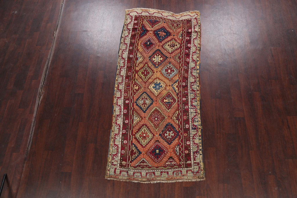 Pre-1900 Antique Vegetable Dye Oushak Oriental Area Rug 4x8