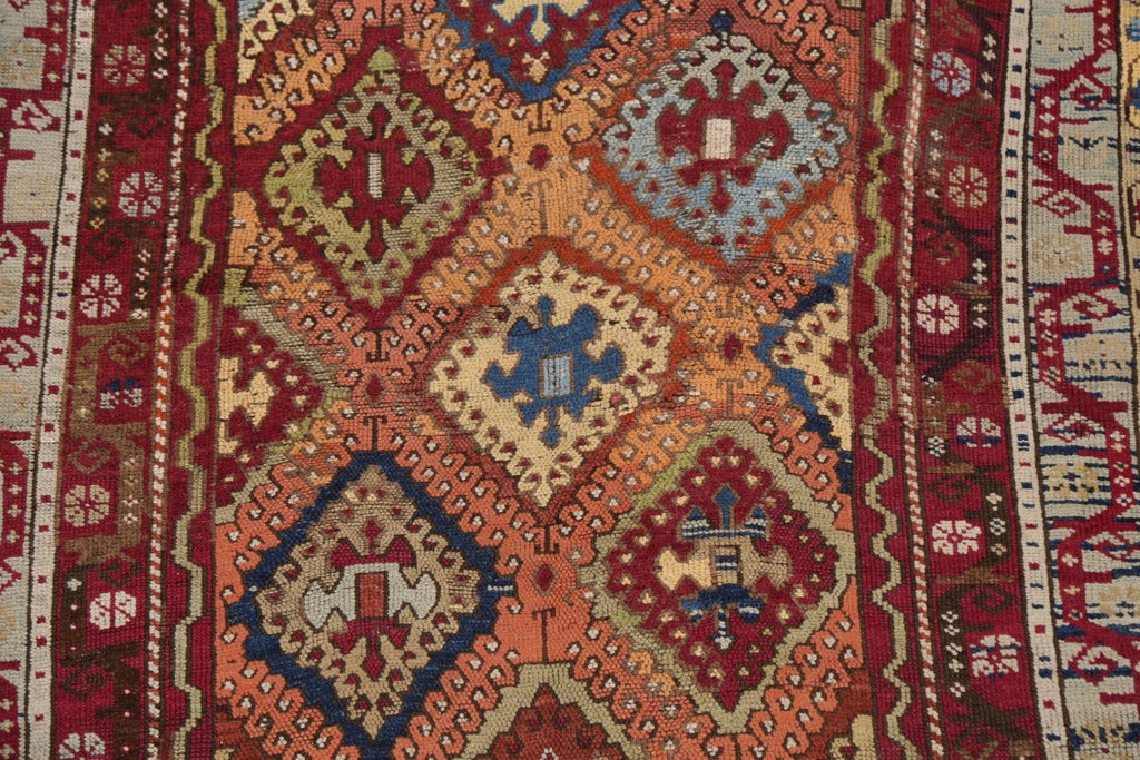 Pre-1900 Antique Vegetable Dye Oushak Oriental Area Rug 4x8