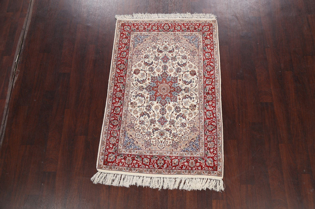 Vegetable Dye Wool/ Silk Floral Isfahan Persian Area Rug 4x6