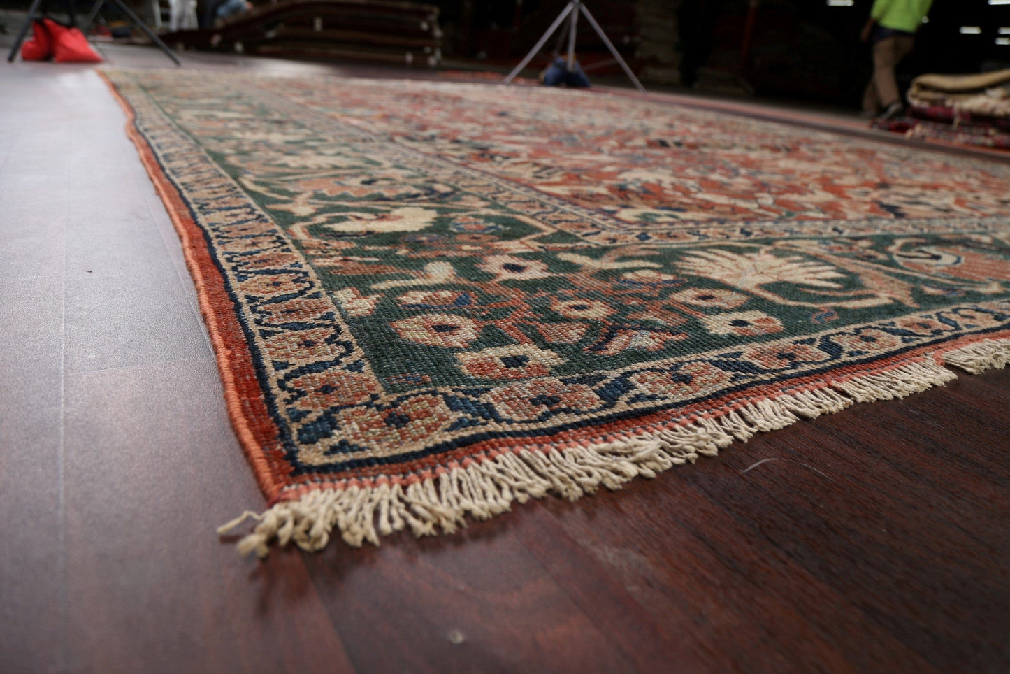 Pre-1900 Antique Vegetable Dye Sarouk Persian Area Rug 10x12