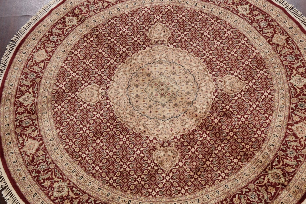 Vegetable Dye Wool/ Silk Floral Tabriz Oriental Area Rug 8x8 Round