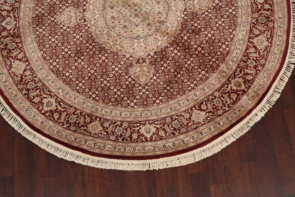 Vegetable Dye Wool/ Silk Floral Tabriz Oriental Area Rug 8x8 Round