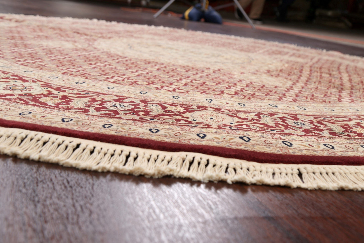 Vegetable Dye Wool/ Silk Floral Tabriz Oriental Area Rug 8x8 Round