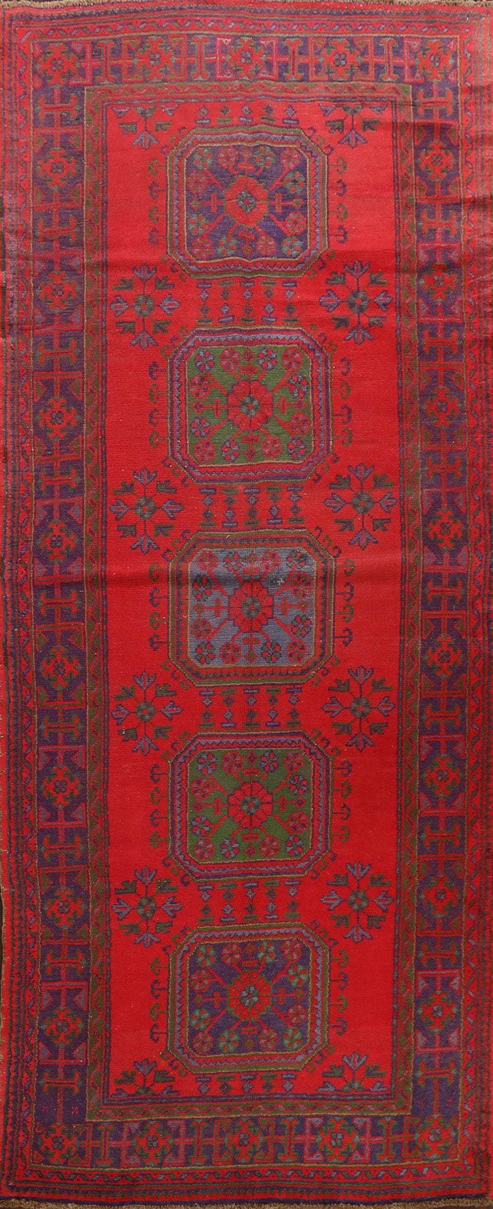 Antique Geometric Oushak Oriental Area Rug 5x11