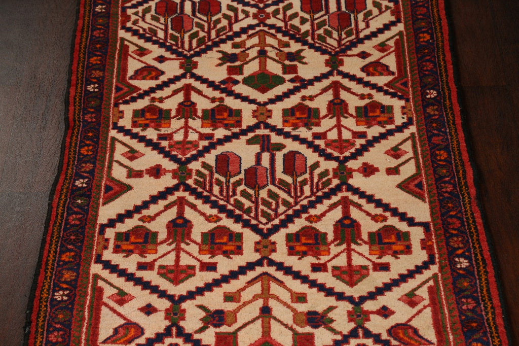 Geometric Hamedan Persian Runner Rug 4x10