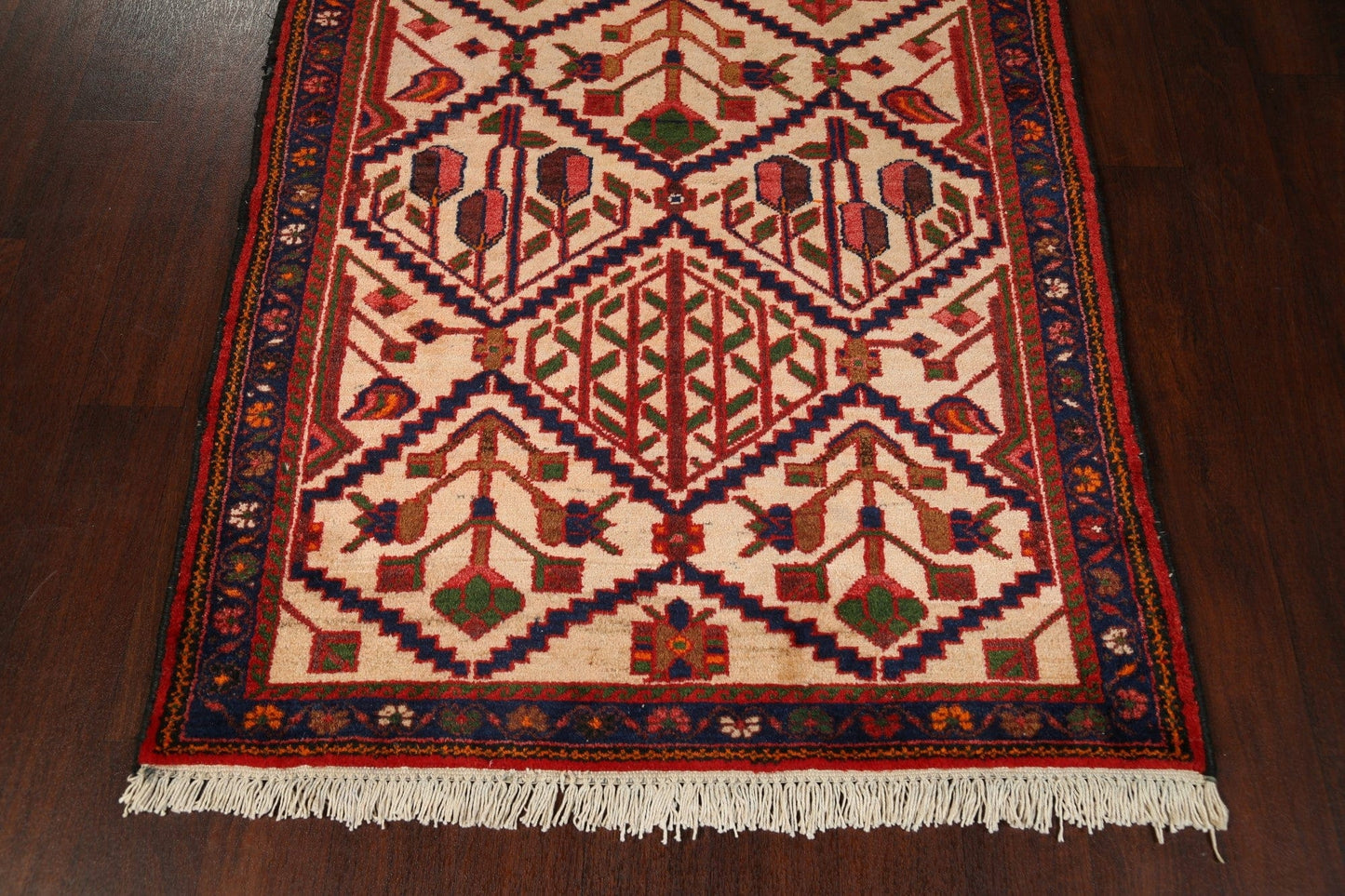 Geometric Hamedan Persian Runner Rug 4x10