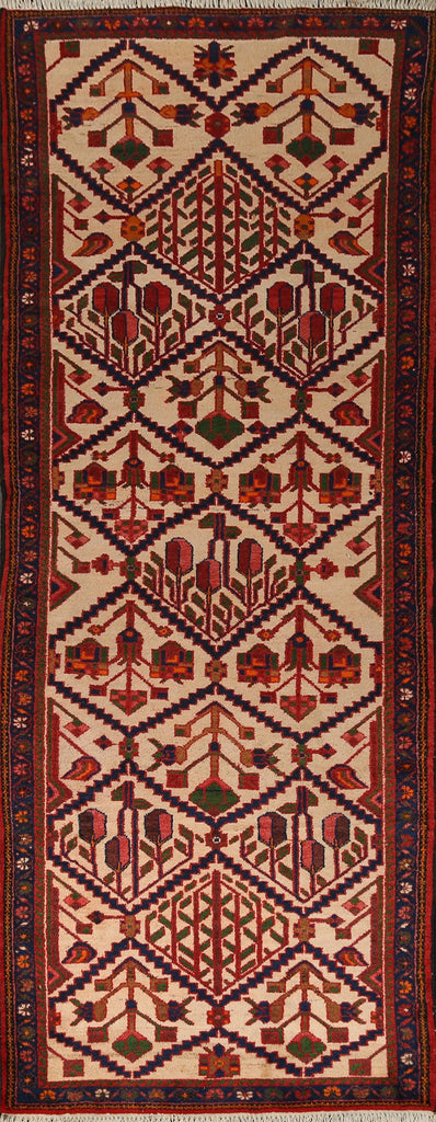 Geometric Hamedan Persian Runner Rug 4x10