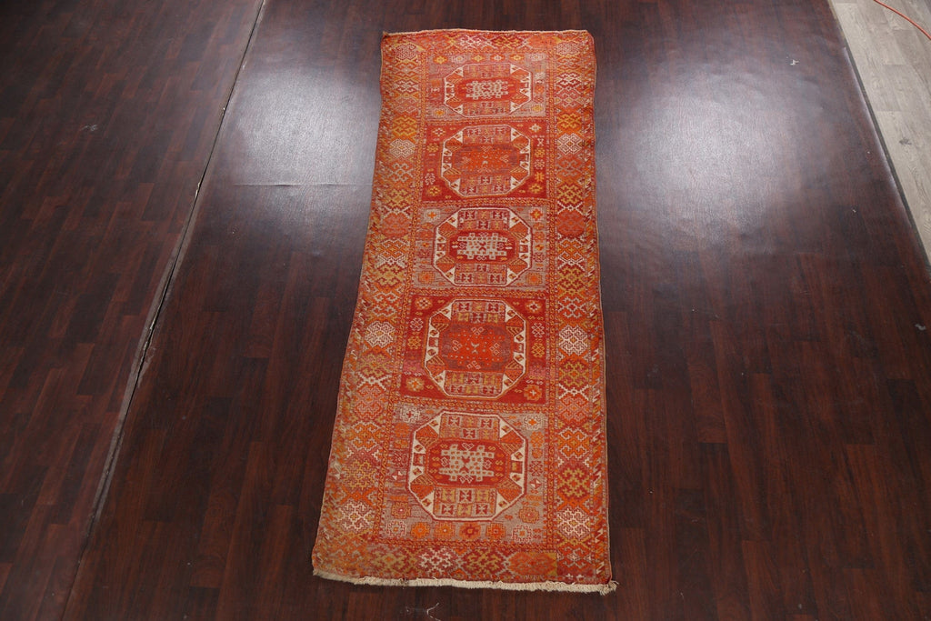 Geometric Oushak Oriental Runner Rug 4x11