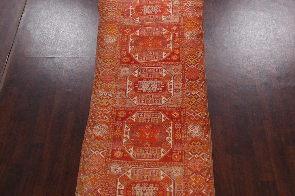 Geometric Oushak Oriental Runner Rug 4x11