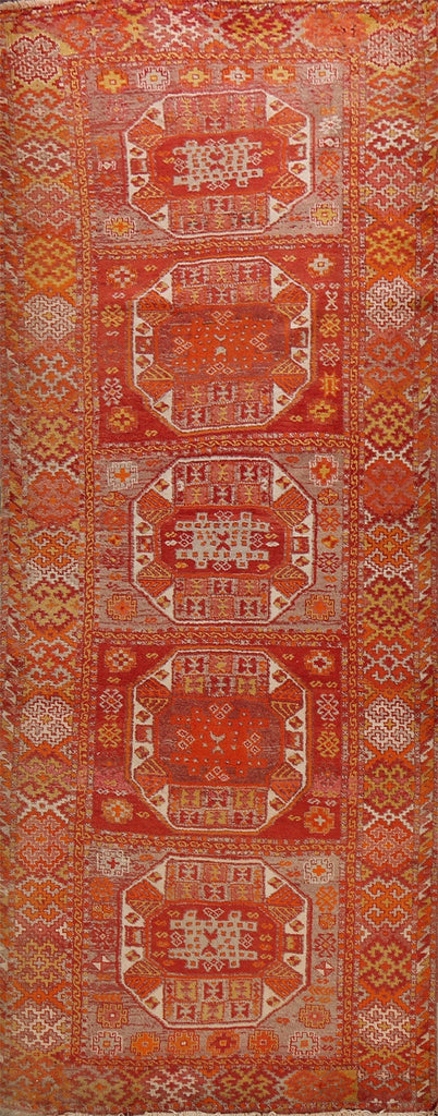 Geometric Oushak Oriental Runner Rug 4x11