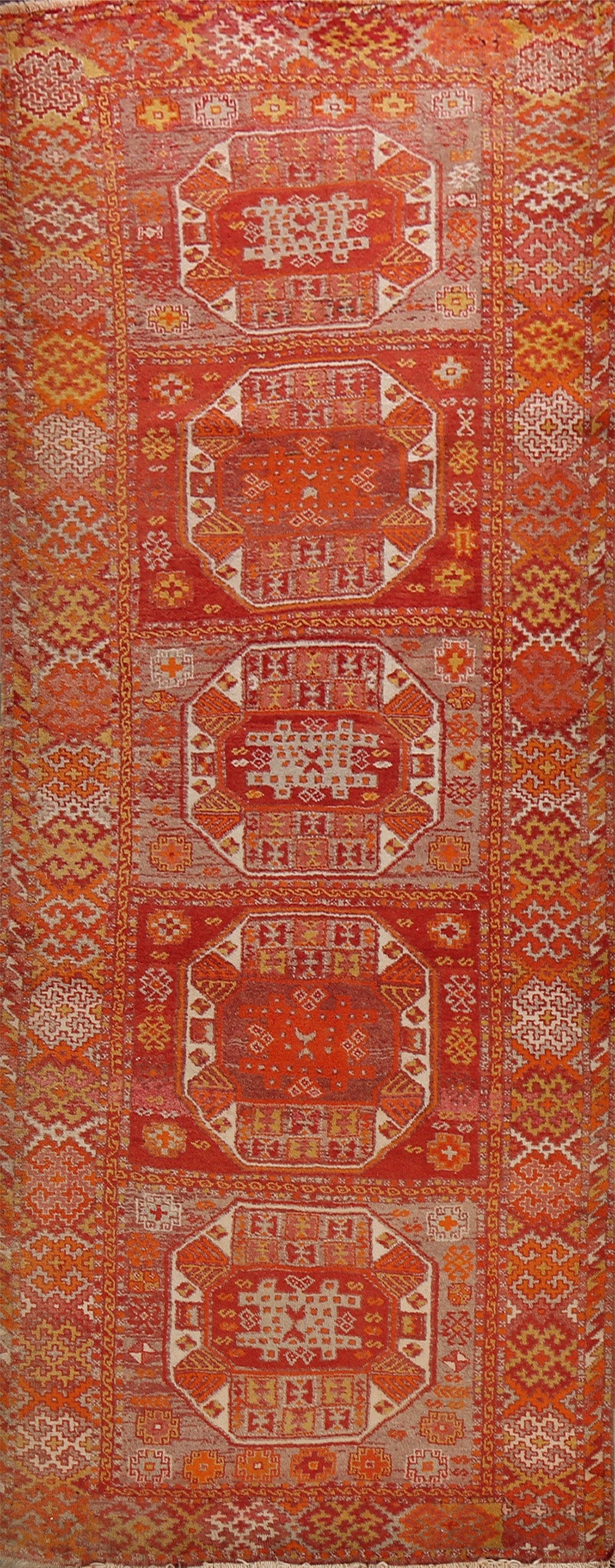 Geometric Oushak Oriental Runner Rug 4x11