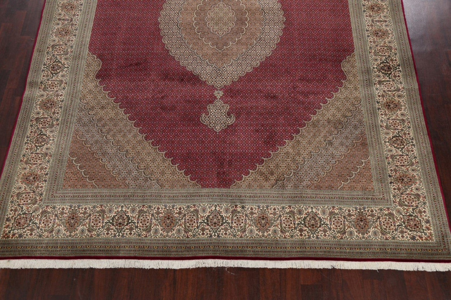 Vegetable Dye Wool/ Silk Tabriz Mahi Persian Area Rug 10x13