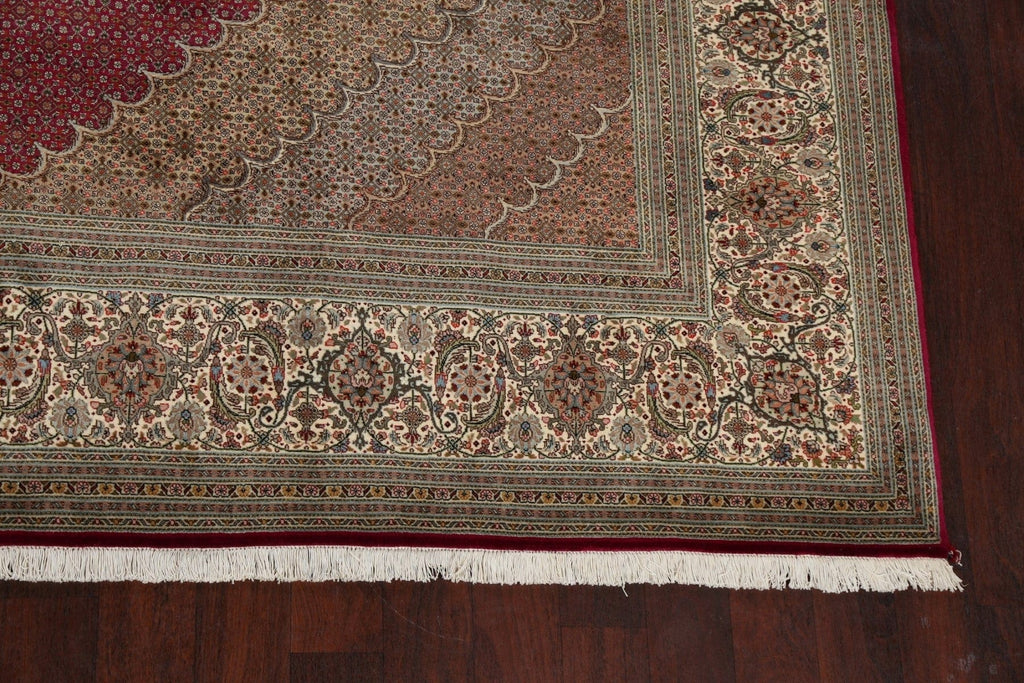 Vegetable Dye Wool/ Silk Tabriz Mahi Persian Area Rug 10x13