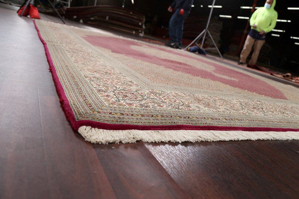 Vegetable Dye Wool/ Silk Tabriz Mahi Persian Area Rug 10x13